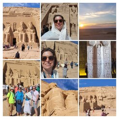 Collage of photos from Abu Simbel and the Sahara