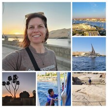 Collage of photos from Aswan, Egypt